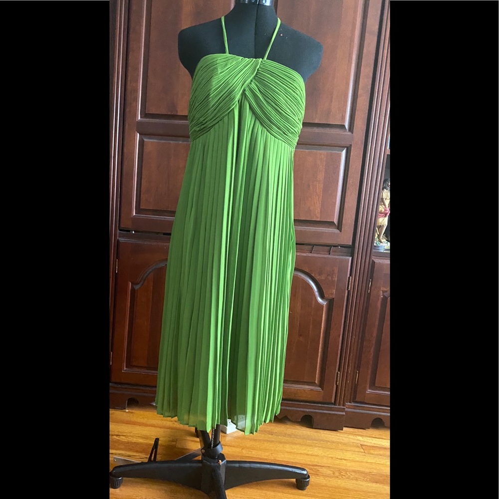 Emerald Green Cocktail pleated strapless dress